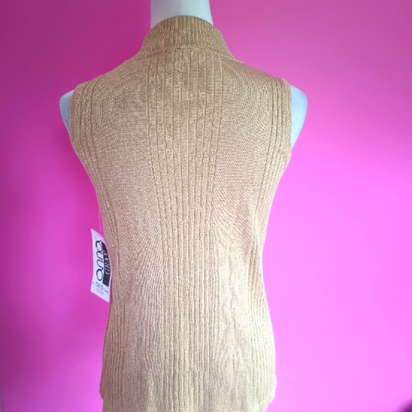 Vintage Anna Gray Metallic Gold Mock Neck Top (NWT!!) - Picture 6 of 7